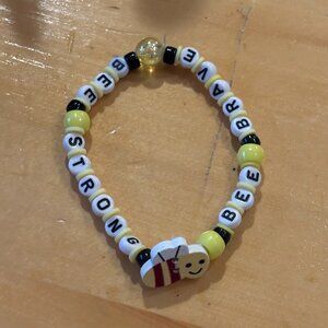 Handmade BEE BRAVE BEE STRONG Beaded Friendship Bracelet